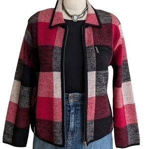ROBERT SCOTT PLAID WOOL JACKET SIZE M